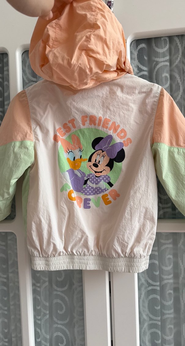 Kız Çocuk Kapüşonlu Pastel Renkli Yağmurluk - Görsel 4