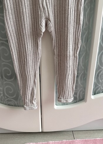 Gri Örgü Bebek Tulum, Uzun Kollu, Bisiklet Yaka - Görsel 3