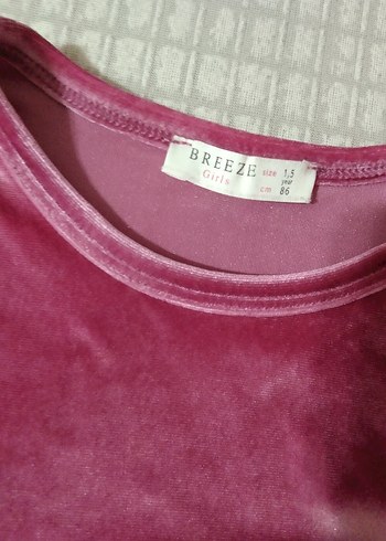 12-18 Ay Beden Pembe Uzun Kollu Kız Çocuk Elbisesi