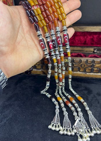 Bayrak nakkaş imameli tesbih - Görsel 2