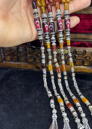 Bayrak nakkaş imameli tesbih - Görsel 3