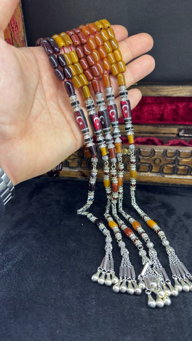 Bayrak nakkaş imameli tesbih - Görsel 2