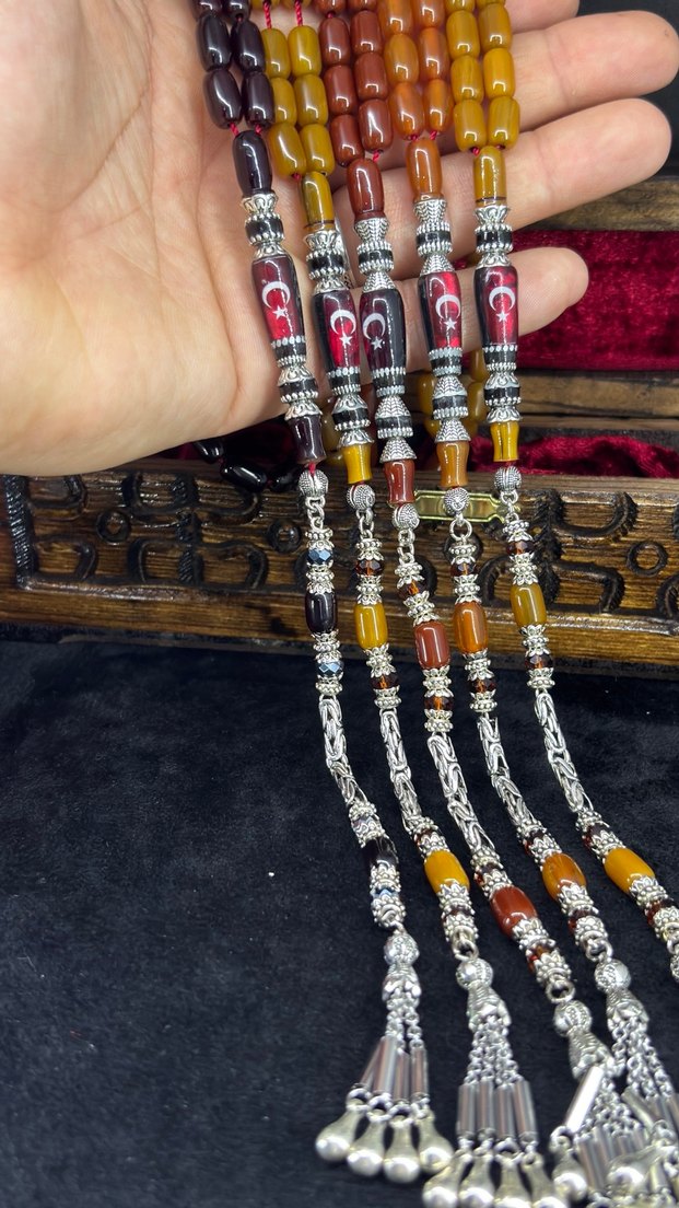 Bayrak nakkaş imameli tesbih - Görsel 3