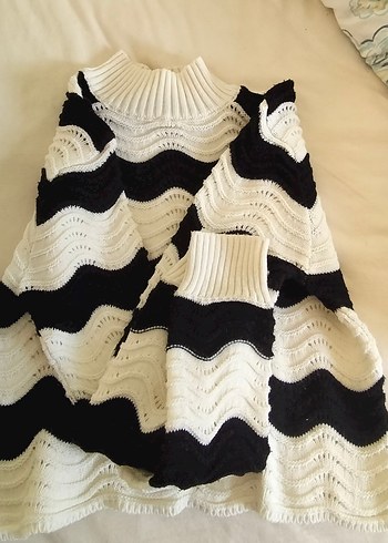 Bohem Zebra Desenli Boğazlı Kadın Kazak - Görsel 2