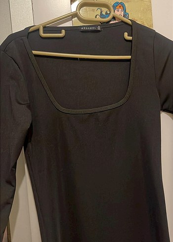 Siyah Uzun Dar Kesim Elbise - Görsel 2