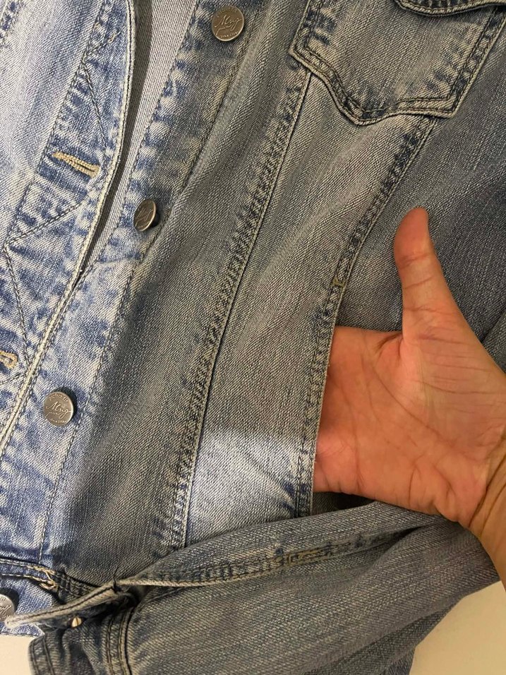 Kadın Gri Denim Ceket Düğmeli ve Dar Kesim - Görsel 4