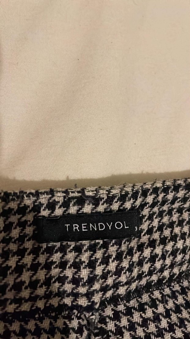 Gri Pilili Midi Kumaş Kadın Pantolon - Görsel 3