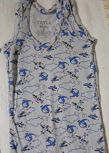 Çocuk Baskılı Atlet 3'lü Set toplam 6 adet 2 yaş - Görsel 4