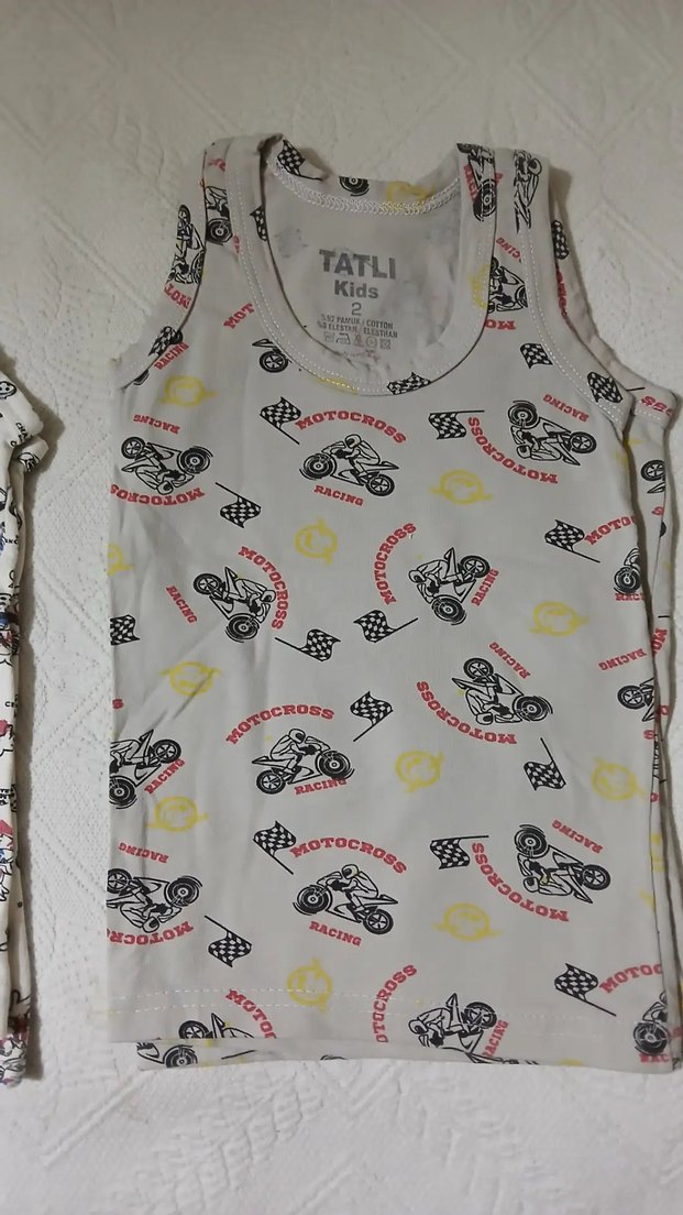 Çocuk Baskılı Atlet 3'lü Set toplam 6 adet 2 yaş - Görsel 3