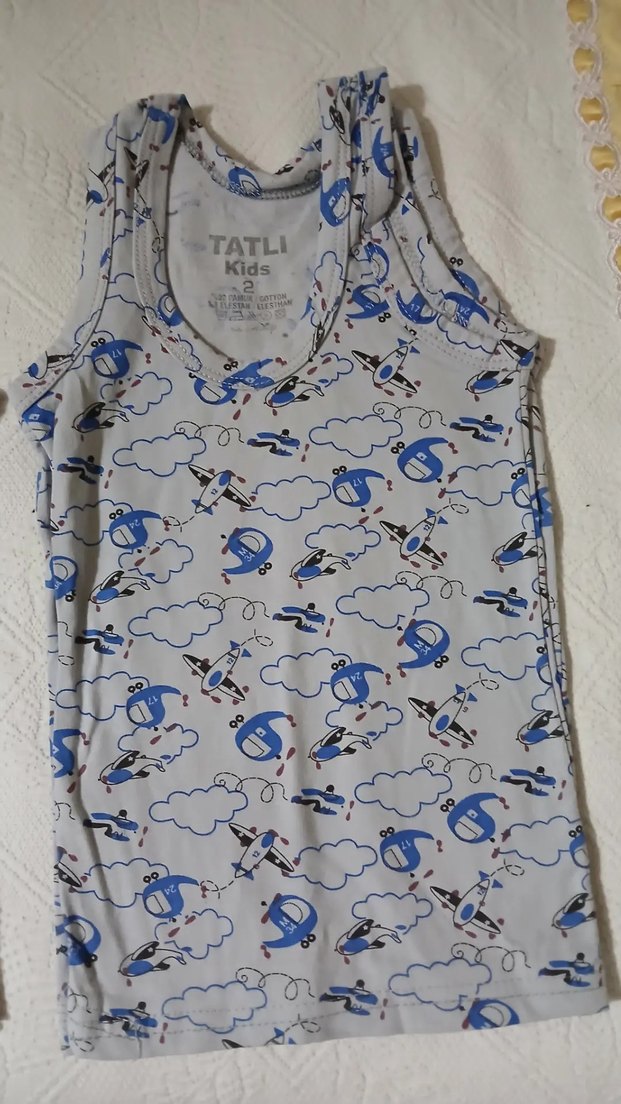 Çocuk Baskılı Atlet 3'lü Set toplam 6 adet 2 yaş - Görsel 4