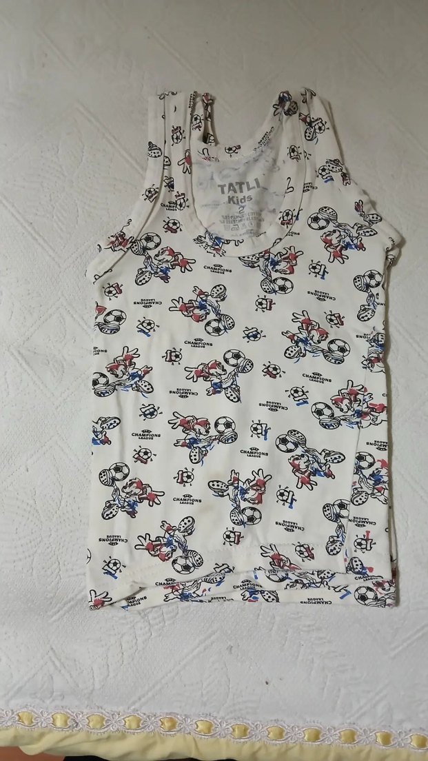 Çocuk Baskılı Atlet 3'lü Set toplam 6 adet 2 yaş - Görsel 2