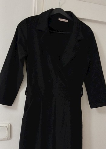 Siyah Keten Kadın Midi Tulum - Görsel 4