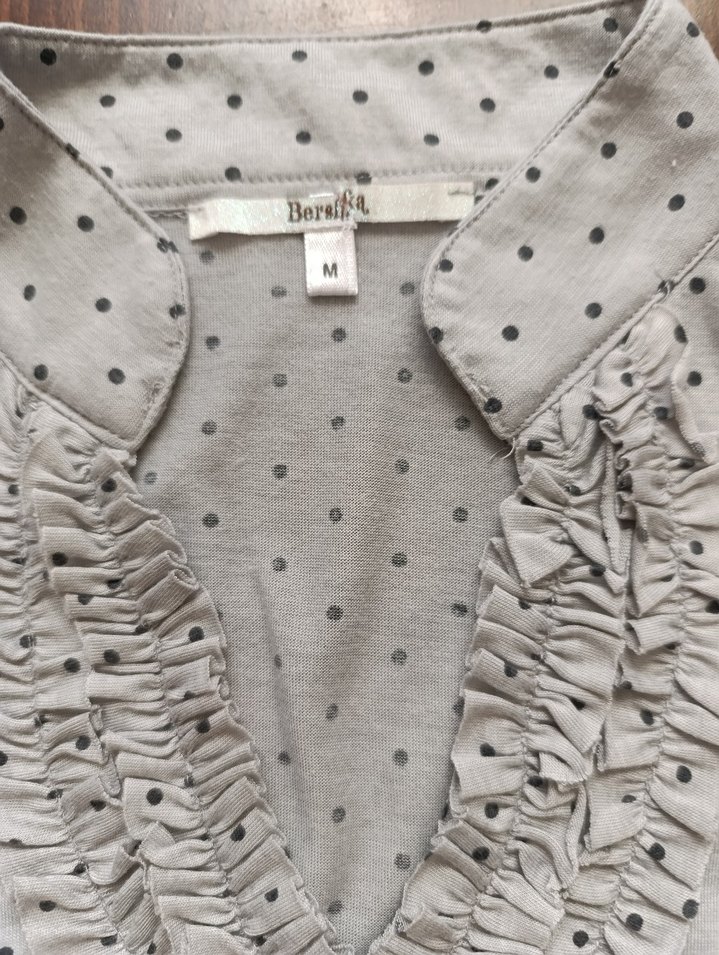 Gri Puantiyeli V Yaka bluz - Görsel 5