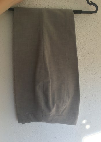 Gri Düz Kesim Kadın Kumaş Pantolon - Görsel 3