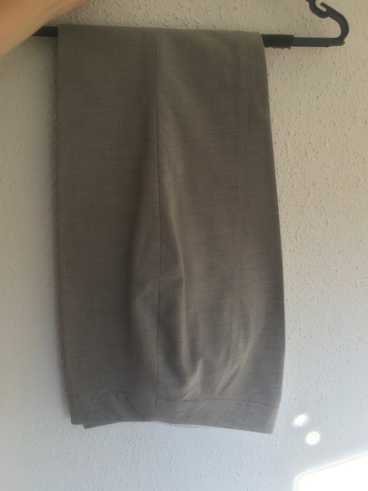 Gri Düz Kesim Kadın Kumaş Pantolon - Görsel 3