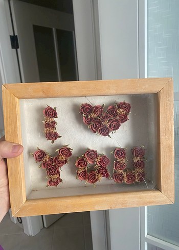 Bordo Gül Detaylı Ahşap Çerçeve - Görsel 6