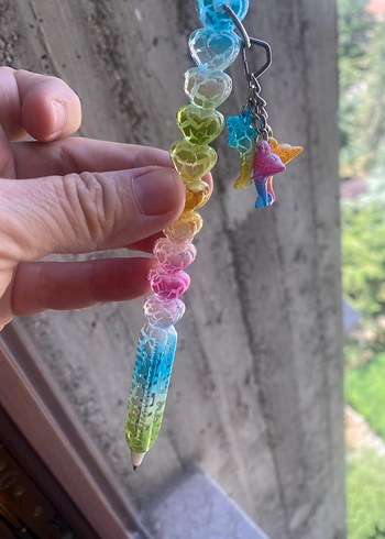 Renkli Tükenmez Kalem ve Figürlü Anahtarlık - Görsel 2