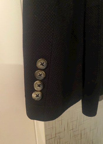 Erkek Siyah Düğmeli Ofis Takım Elbise Ceketi - Görsel 8