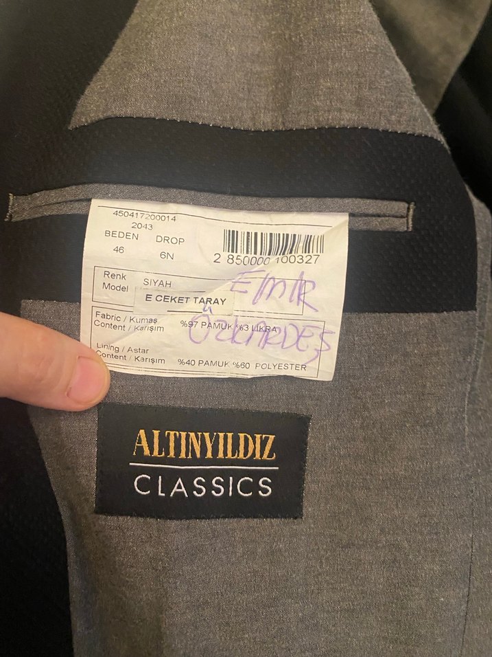 Erkek Siyah Düğmeli Ofis Takım Elbise Ceketi - Görsel 5