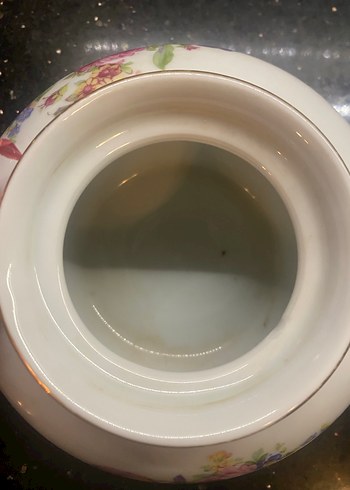 Pastel Çiçek Desenli Beyaz Porselen damgalı Demlik - Görsel 7