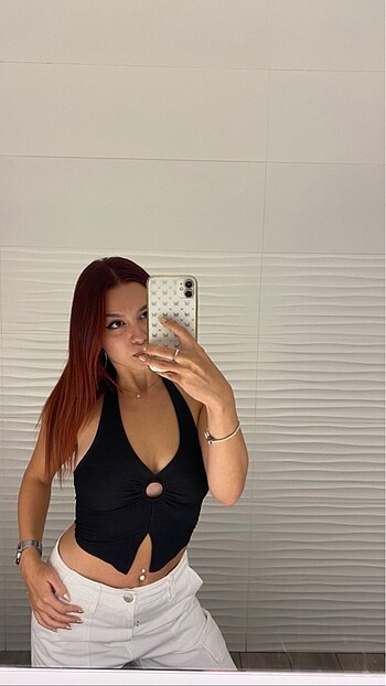 xs Beden siyah Renk Simli Crop Top