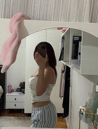 s Beden beyaz Renk Büstiyer Crop Top