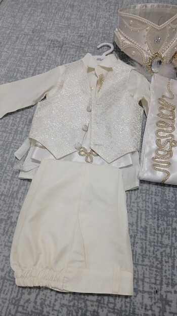 12-18 Ay Beden beyaz Renk Bebek Sünnet kıyafeti 