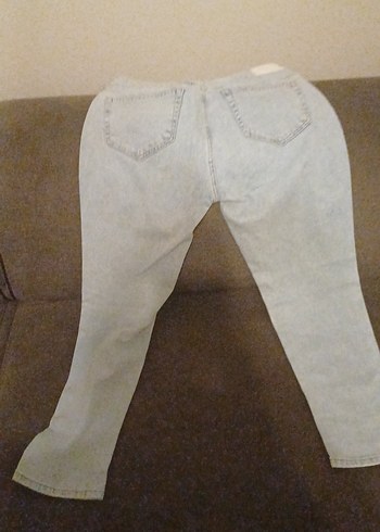 26 Beden gri Renk Gri Midi Boy Kadın Denim Pantolon