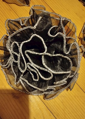 Gri Fırfırlı Avant-Garde Kadın Saç Aksesuarı - Görsel 5