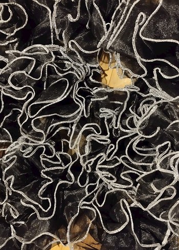 Gri Fırfırlı Avant-Garde Kadın Saç Aksesuarı - Görsel 19