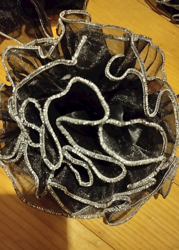 Gri Fırfırlı Avant-Garde Kadın Saç Aksesuarı - Görsel 8