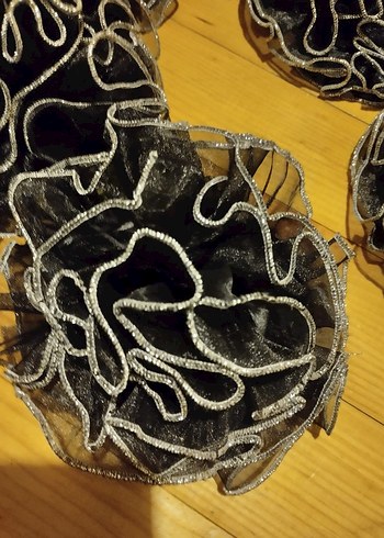 Gri Fırfırlı Avant-Garde Kadın Saç Aksesuarı - Görsel 10