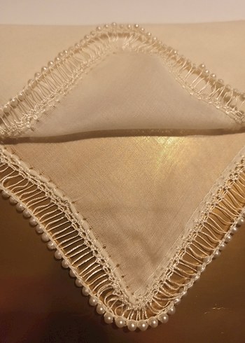 Boncuk İşlemeli Parlak Pembe Kadın tülbent - Görsel 3