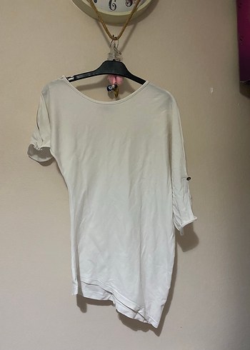 LC Waikiki Kadın Beyaz Keten Salaş Tişört
