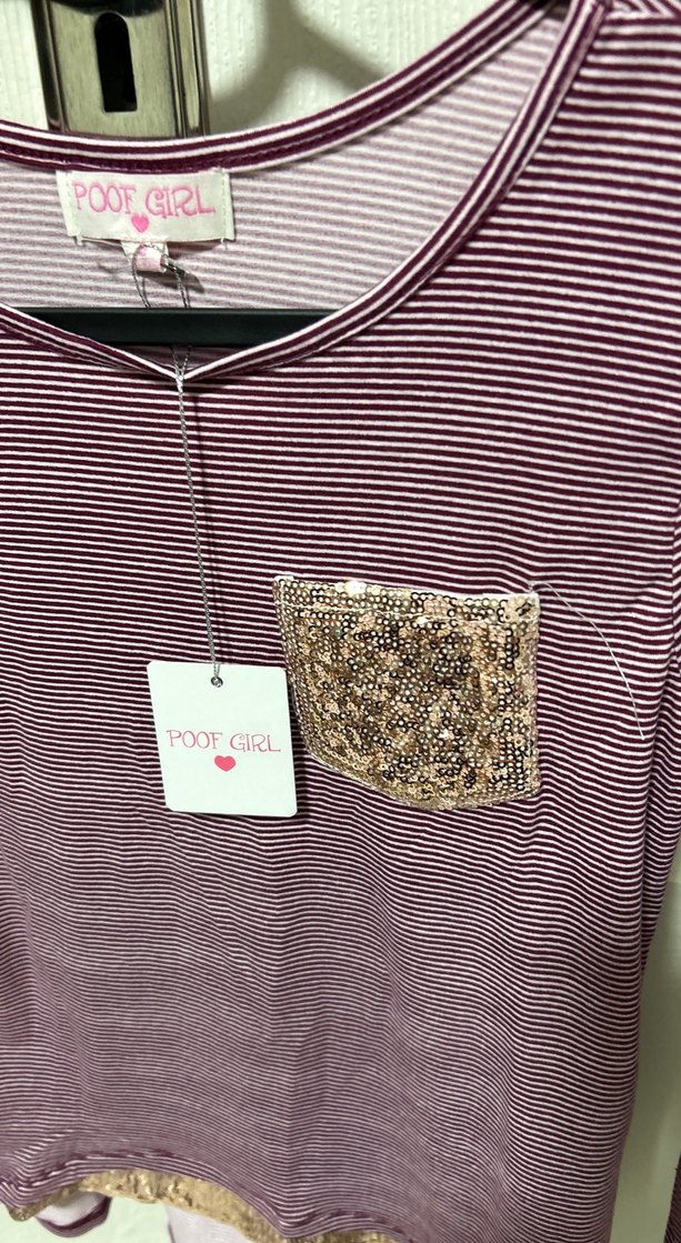 Mor Uzun Kollu Kız Çocuk Tişört USA dan M beden - Görsel 5