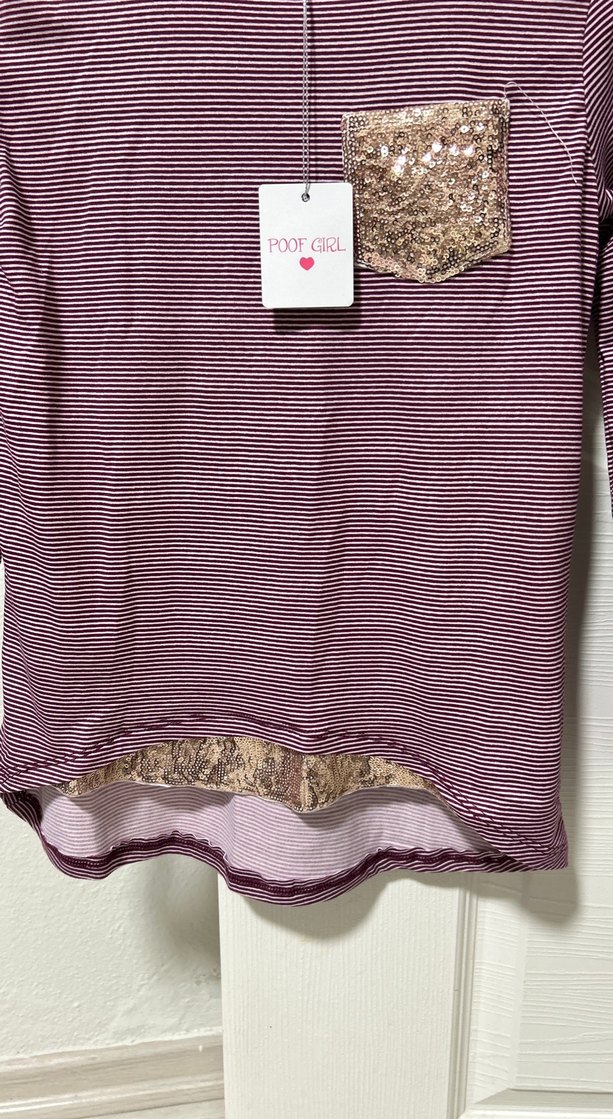 Mor Uzun Kollu Kız Çocuk Tişört USA dan M beden - Görsel 2