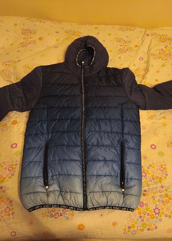 Genç erkek Mavi ( mavi tonları ) Midi Kış Ceketi Fermuarlı - Görsel 7