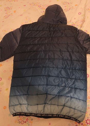 Genç erkek Mavi ( mavi tonları ) Midi Kış Ceketi Fermuarlı - Görsel 3