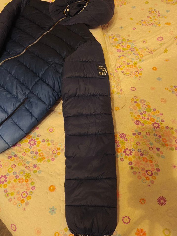 Genç erkek Mavi ( mavi tonları ) Midi Kış Ceketi Fermuarlı - Görsel 5