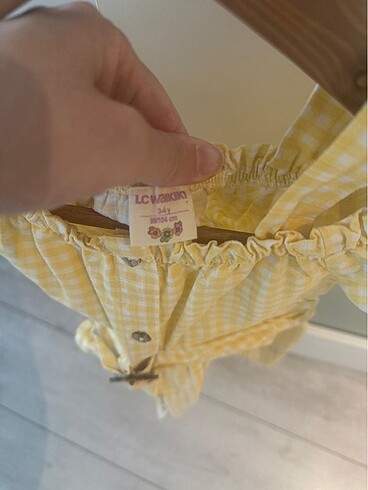 4 Yaş Beden LC Waikiki Sarı Ekoseli Elbise