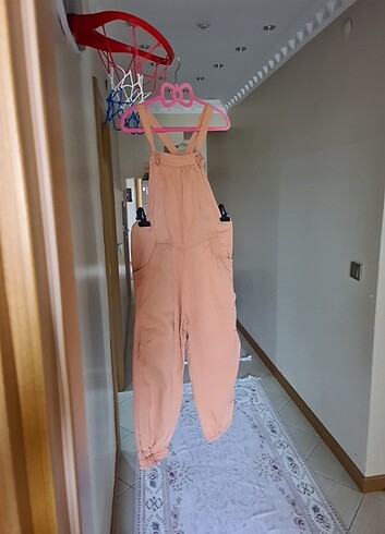 13-14 Yaş Beden camel Renk Kız çocuk bahçıvan tulum