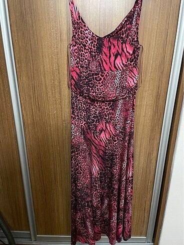 40 Beden Jarse Leopar Elbise