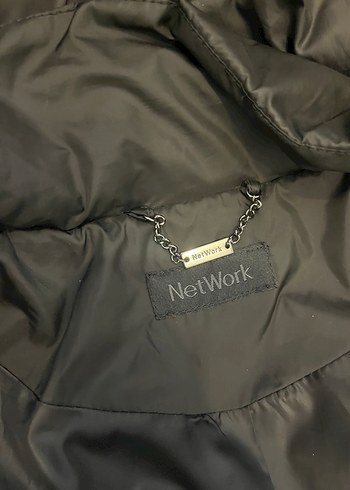 Network Siyah Kürklü Midi Boy Kadın Kış Montu