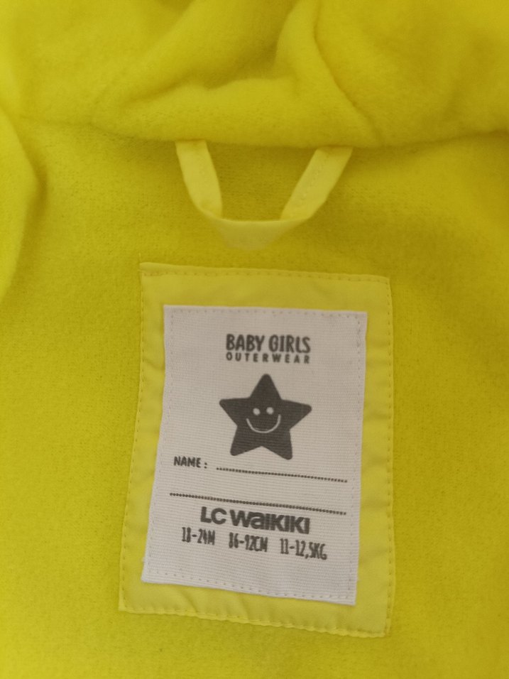 Kız Çocuk Parlak Sarı Kapüşonlu Fermuarlı Ceket - Görsel 2