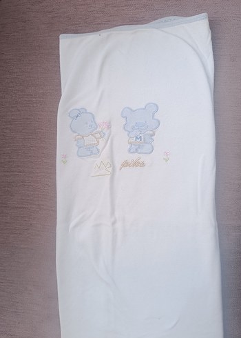 Nakışlı Beyaz ve Gri Çocuk Uyku Örtüsü - Görsel 2