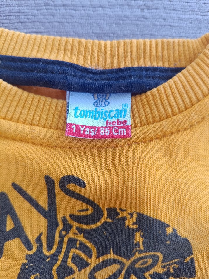 Sarı Baskılı Erkek Sweatshirt - Görsel 2