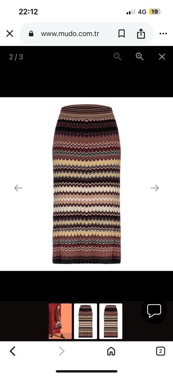 Mudo Kadın Triko etek vintage - Görsel 2