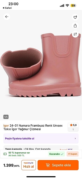 İgor pembe yağmur botu