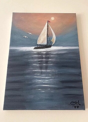 Tasarımcı Gemi Desenli Tablo