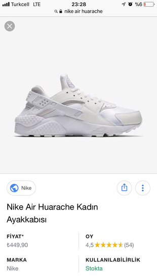 Nike air huarache spor ayakkkabı